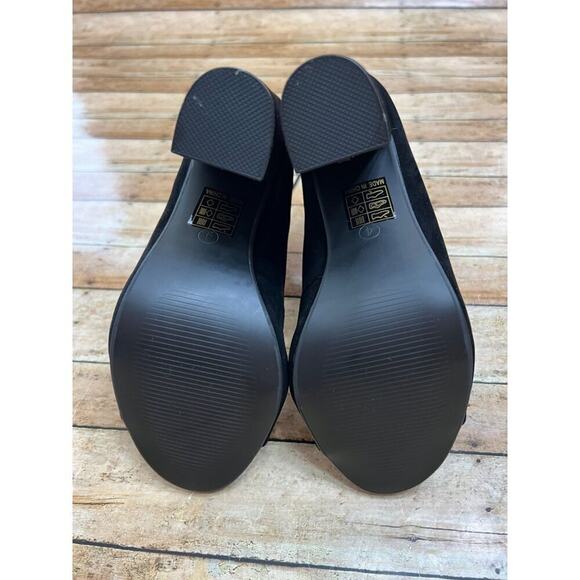 NWOB KOI Footwear Black Lace Up Chunky Heels US 6/ UK 4 - Picture 6 of 9